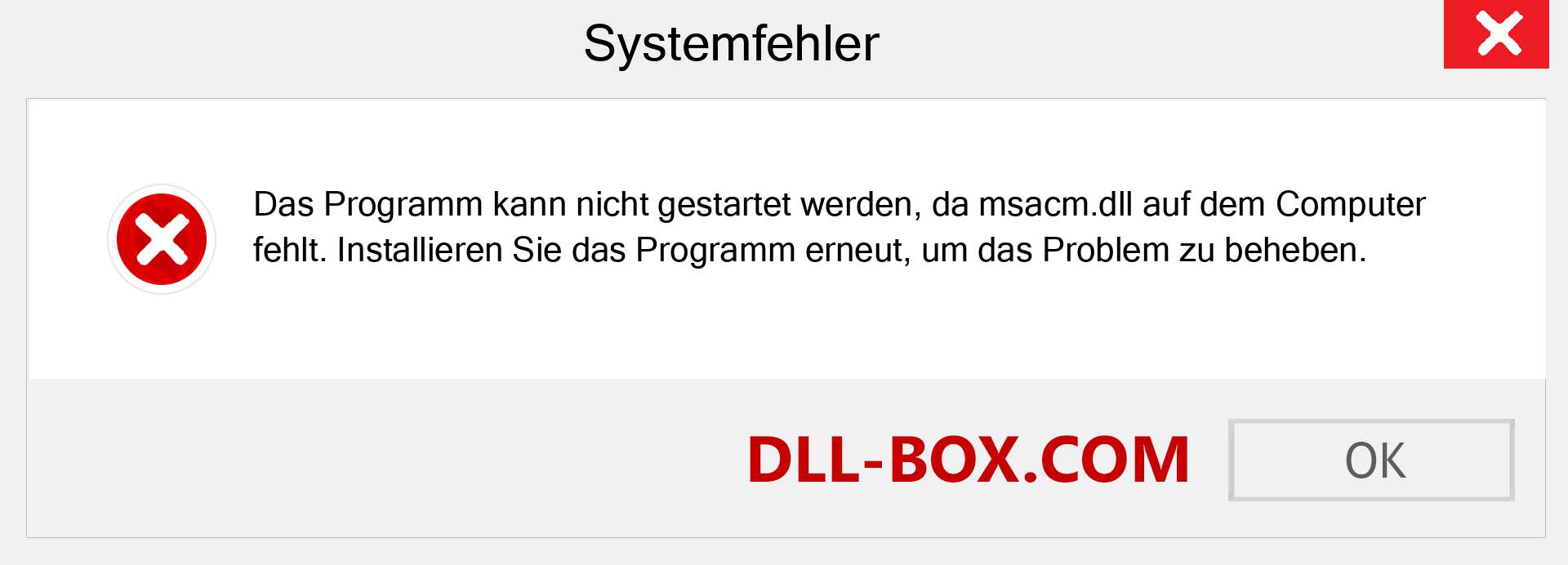 msacm.dll-Datei fehlt?. Download für Windows 7, 8, 10 - Fix msacm dll Missing Error unter Windows, Fotos, Bildern