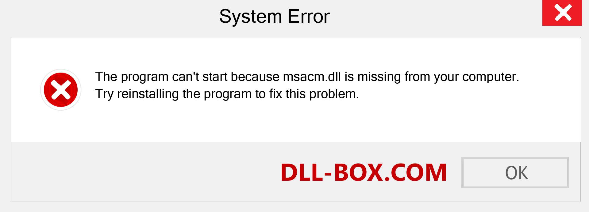  msacm.dll file is missing?. Download for Windows 7, 8, 10 - Fix  msacm dll Missing Error on Windows, photos, images